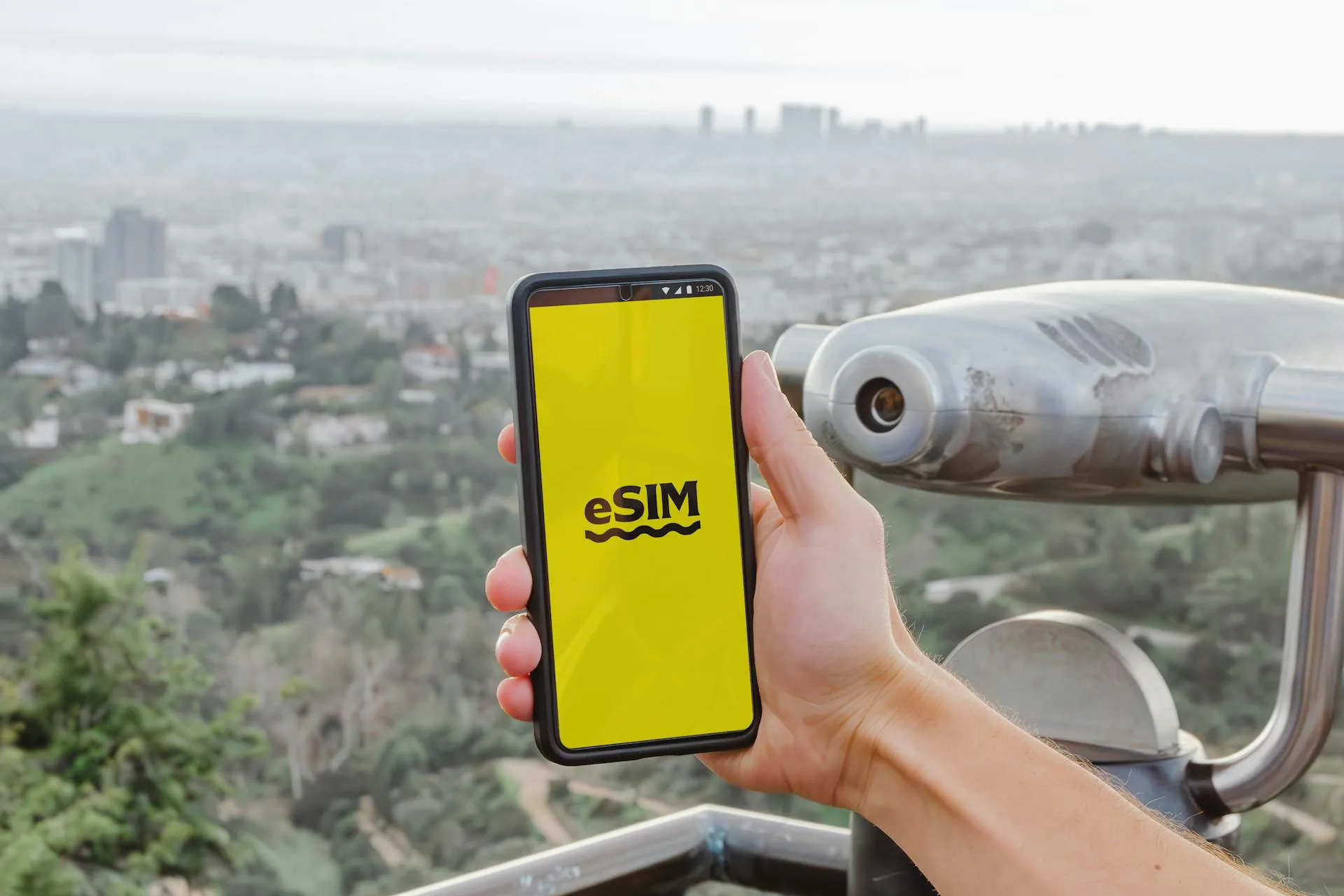 eSIM on smartphone for Europe travel