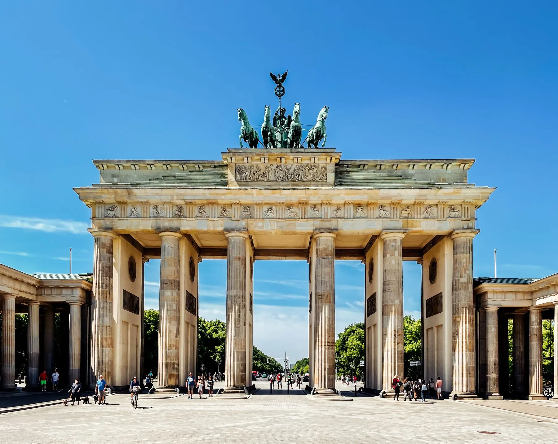 Brandenburg Gate and Berlin city skyline