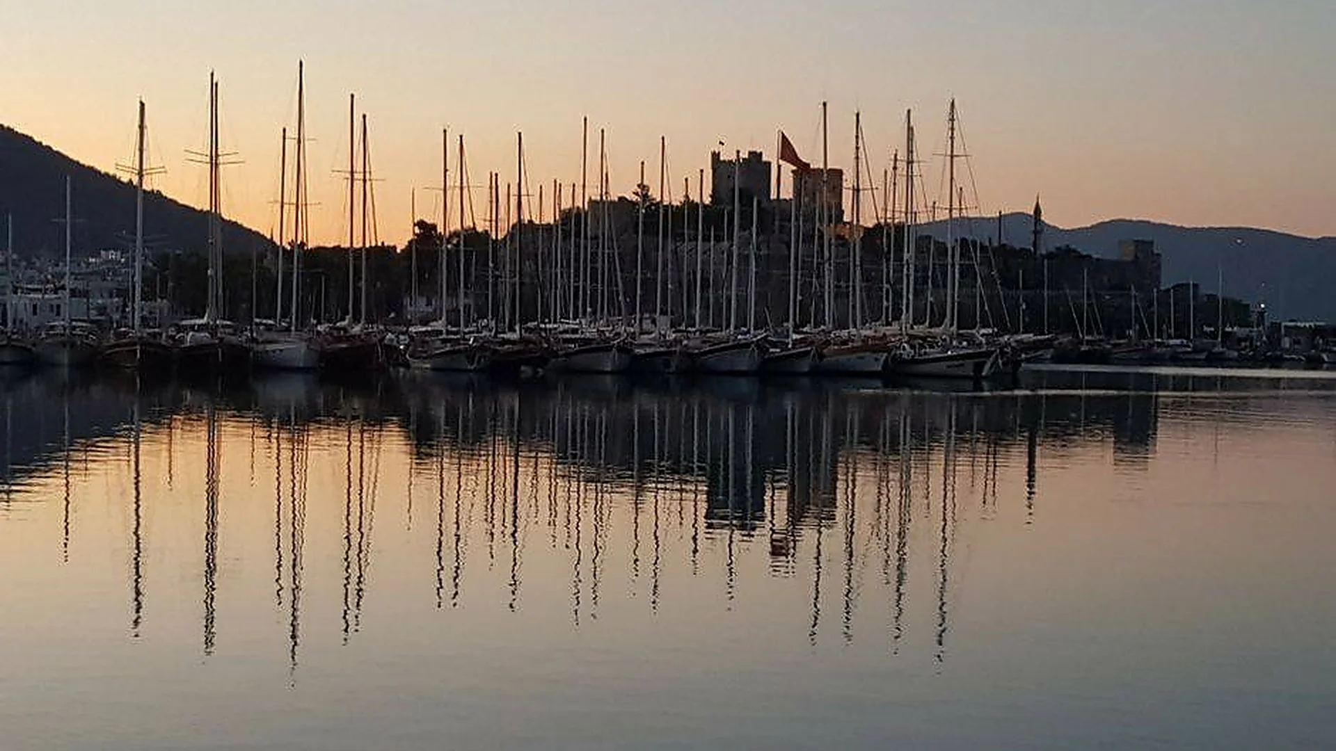 Bodrum harbour and castle waterfront