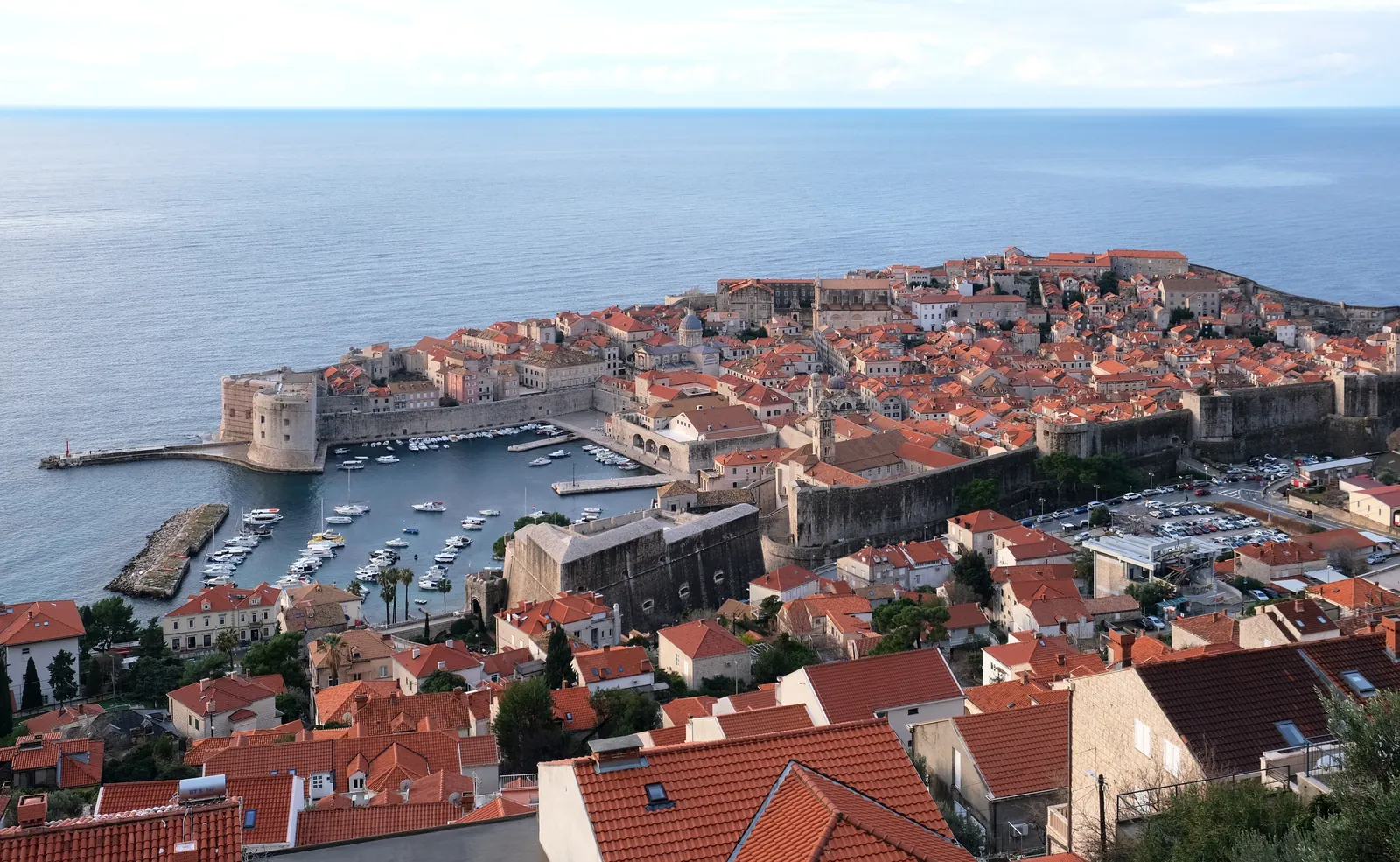 Dubrovnik Old Town walls above the Adriatic