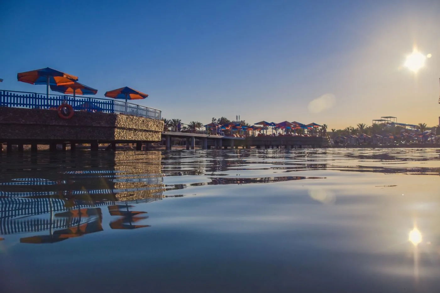Red Sea resort pier and turquoise water — Egypt and winter sun packages