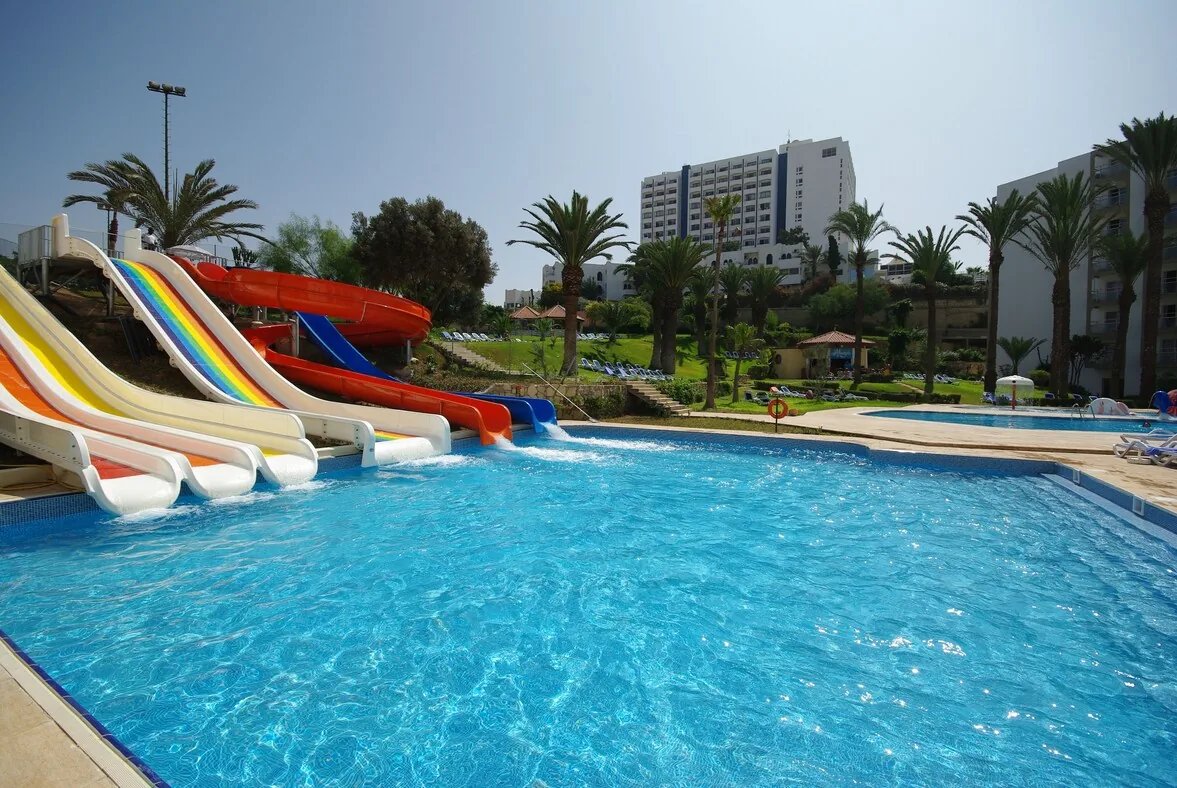 Kenzi Europa Agadir — beachfront pool and palm gardens