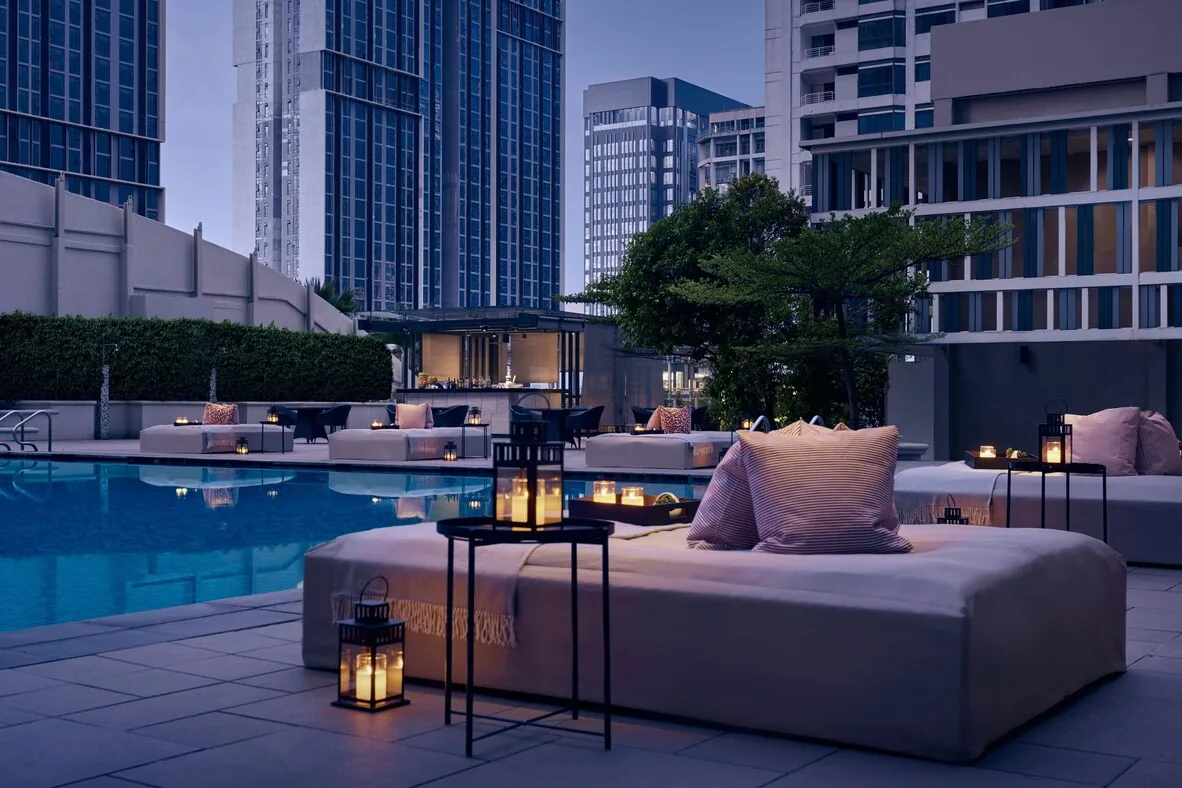 JW Marriott Kuala Lumpur — atrium and pool on Bukit Bintang