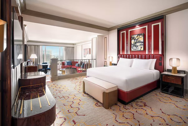 The Venetian Resort Las Vegas — sunken living-room suite with Strip views