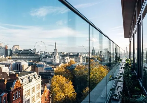 Assembly Covent Garden — rooftop terrace with London Eye and West End skyline