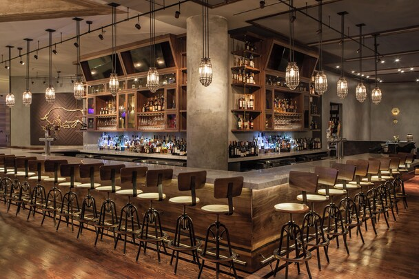 InterContinental Miami — Toro Toro bar with marble counter and pendant lighting