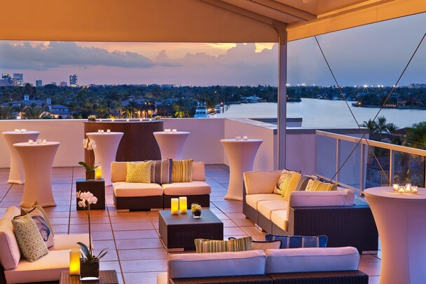 The Westin Fort Lauderdale Beach Resort — rooftop terrace overlooking the Intracoastal Waterway at sunset