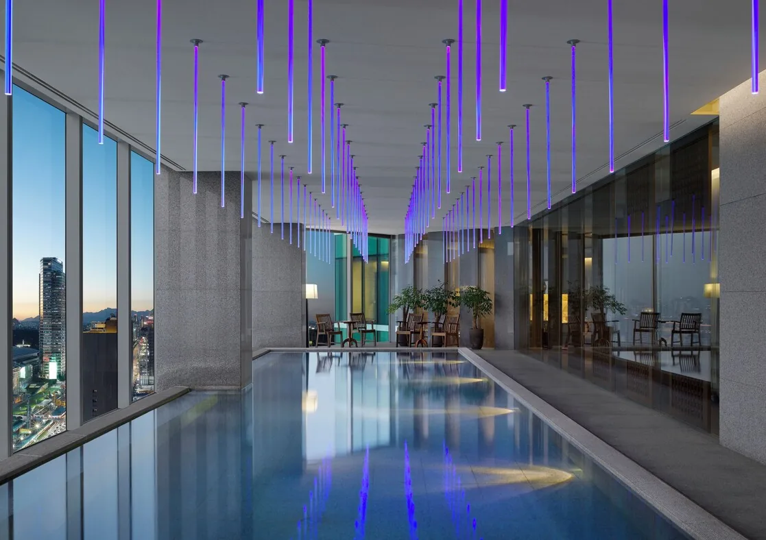 Park Hyatt Seoul — Gangnam skyline and indoor pool
