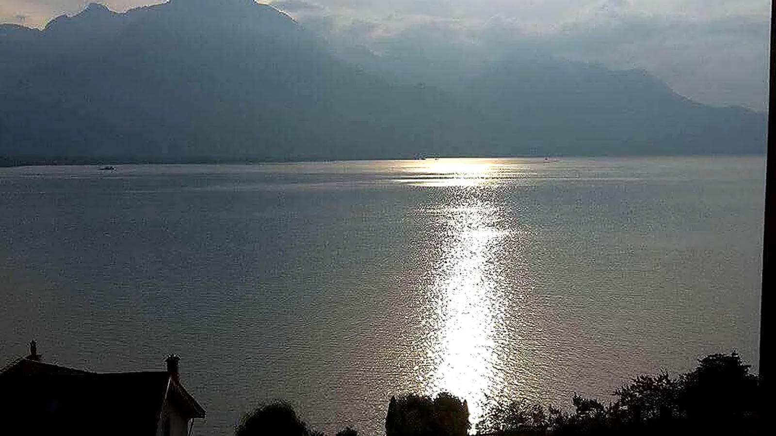 Sunset over Lake Geneva and the Alps from Lausanne, Switzerland