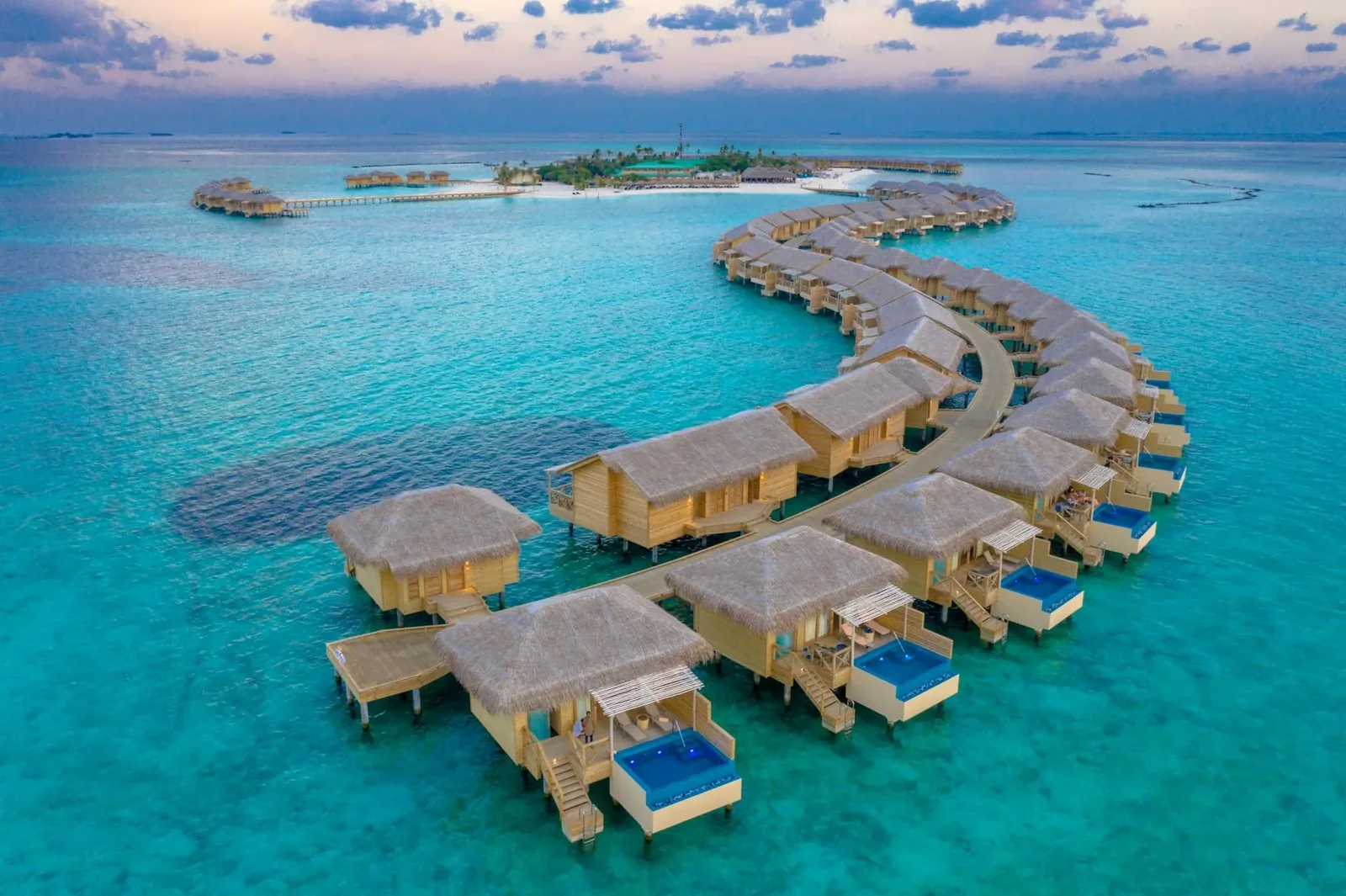Maldives palm beach and turquoise lagoon