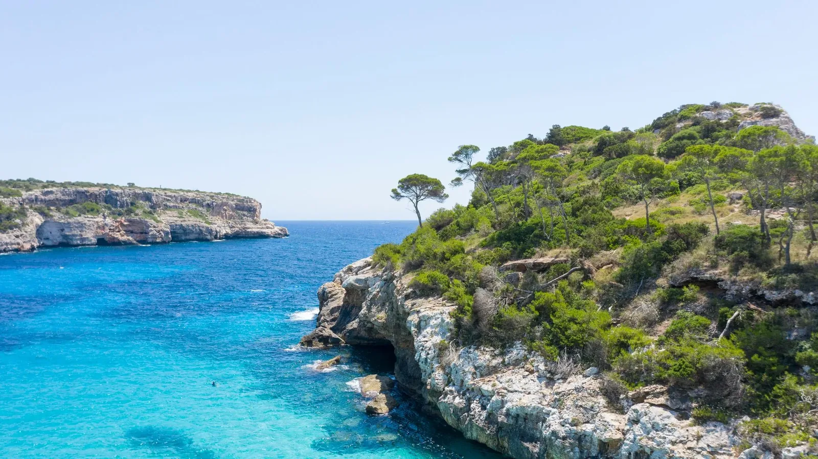 Mallorca shoreline and Mediterranean coast in summer