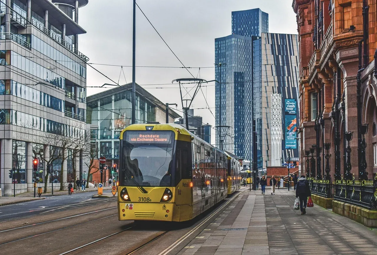 Manchester city centre skyline and streets