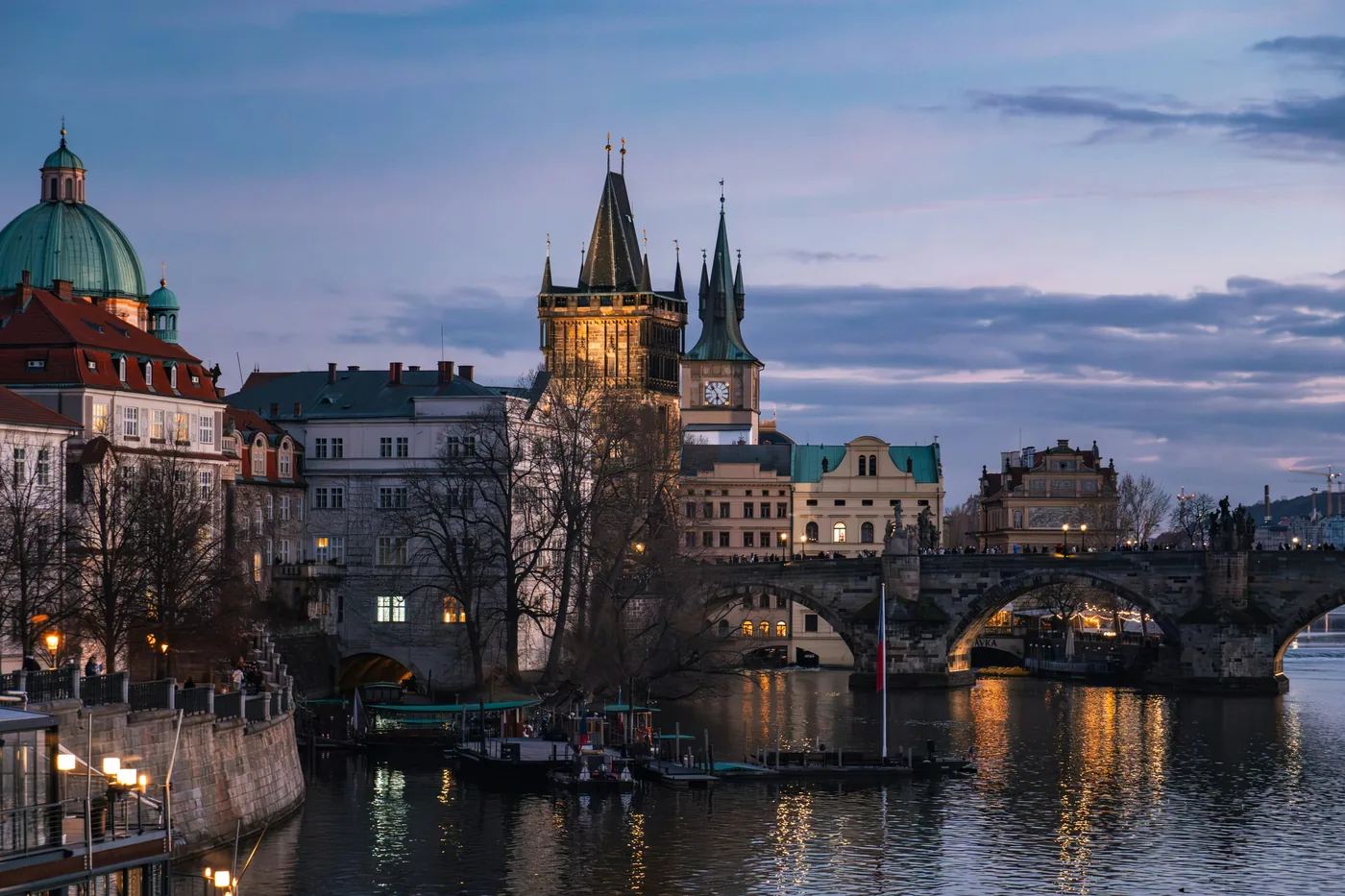 Charles Bridge dusk — is Prague expensive