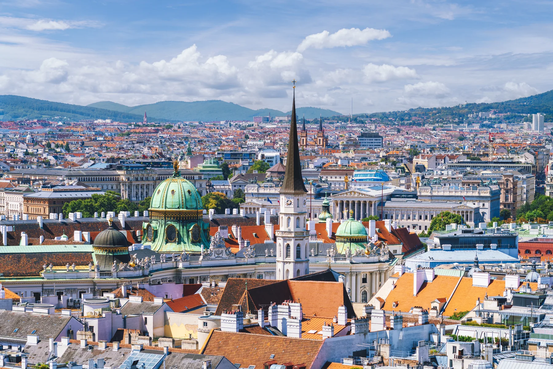 Vienna rooftops towards Stephansdom — Austria