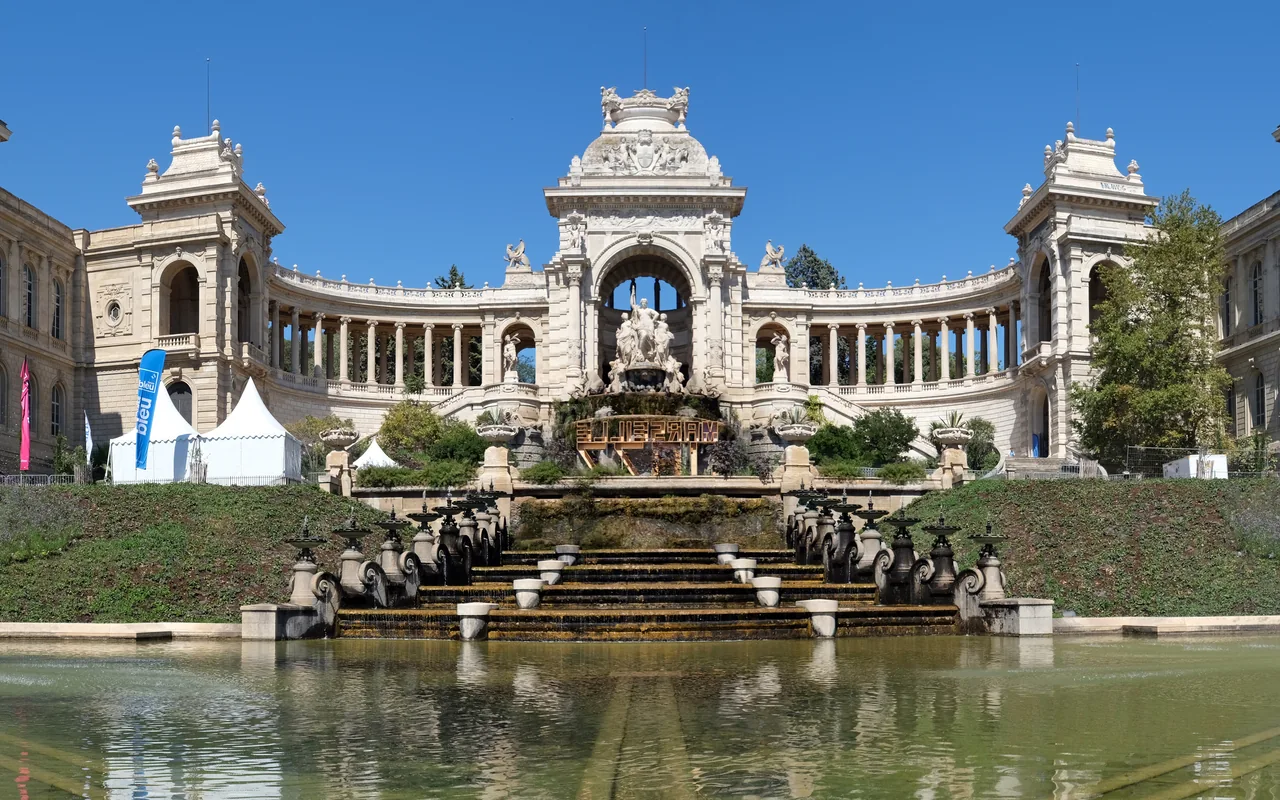 Palais Longchamp colonnade and park, Marseille, France