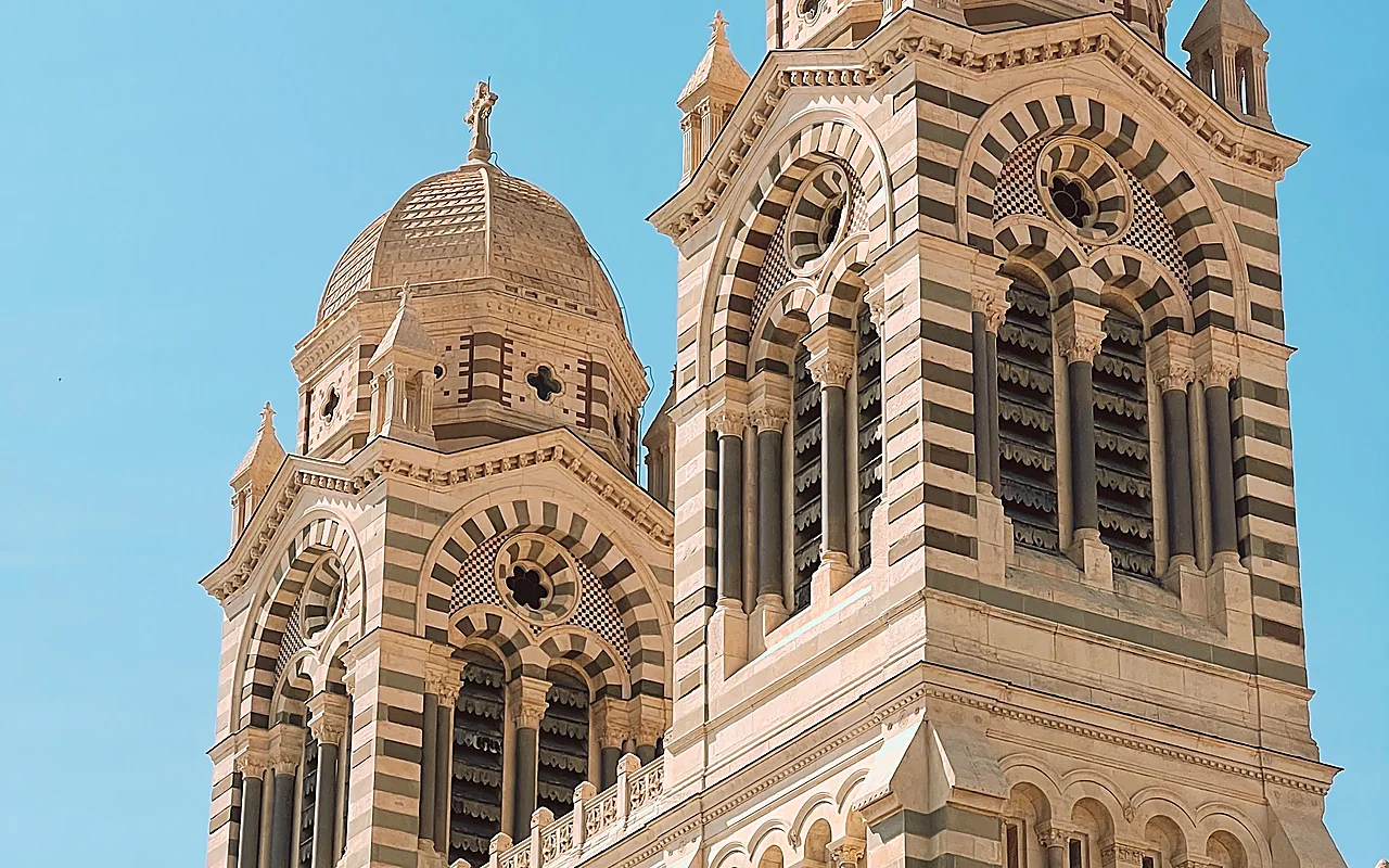 Striped stone domes of Cathédrale de la Major, Marseille