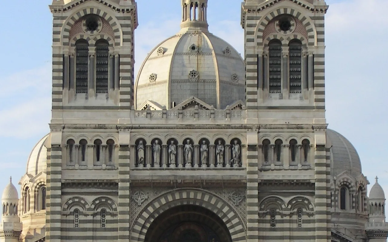 Striped facade of Cathédrale de la Major, Marseille